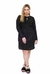 Vestido Lisamour Plus Size Curto Manga Longa Brilho 201289 Preto M