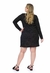 Vestido Lisamour Plus Size Curto Manga Longa Brilho 201289 Preto M - comprar online