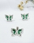 Conjunto plata mariposa esmeralda - comprar online