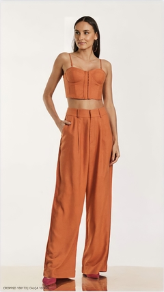 Cropped Corset Liso Laranja