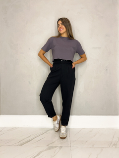 T-shirt Cropped Cinza - comprar online