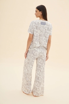 PIJAMA CON PALAZZO FLORENCIA- GRIS - comprar online