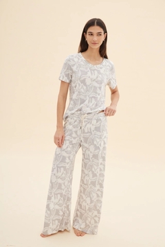 PIJAMA CON PALAZZO FLORENCIA- GRIS