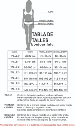 TABLA DE TALLES BONJOUR LULU