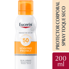 Eucerin Protector Solar Corporal FPS50 X200ML ---> Toque Seco, Transparente