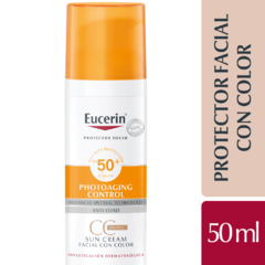 Eucerin Protector Solar Facial PHOTOAGING CONTROL FPS50 X50ML con COLOR MEDIO