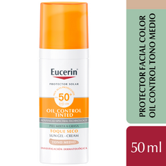 Eucerin Protector Solar Facial OIL CONTROL FPS50 X50ML Tono Medio, Toque Seco