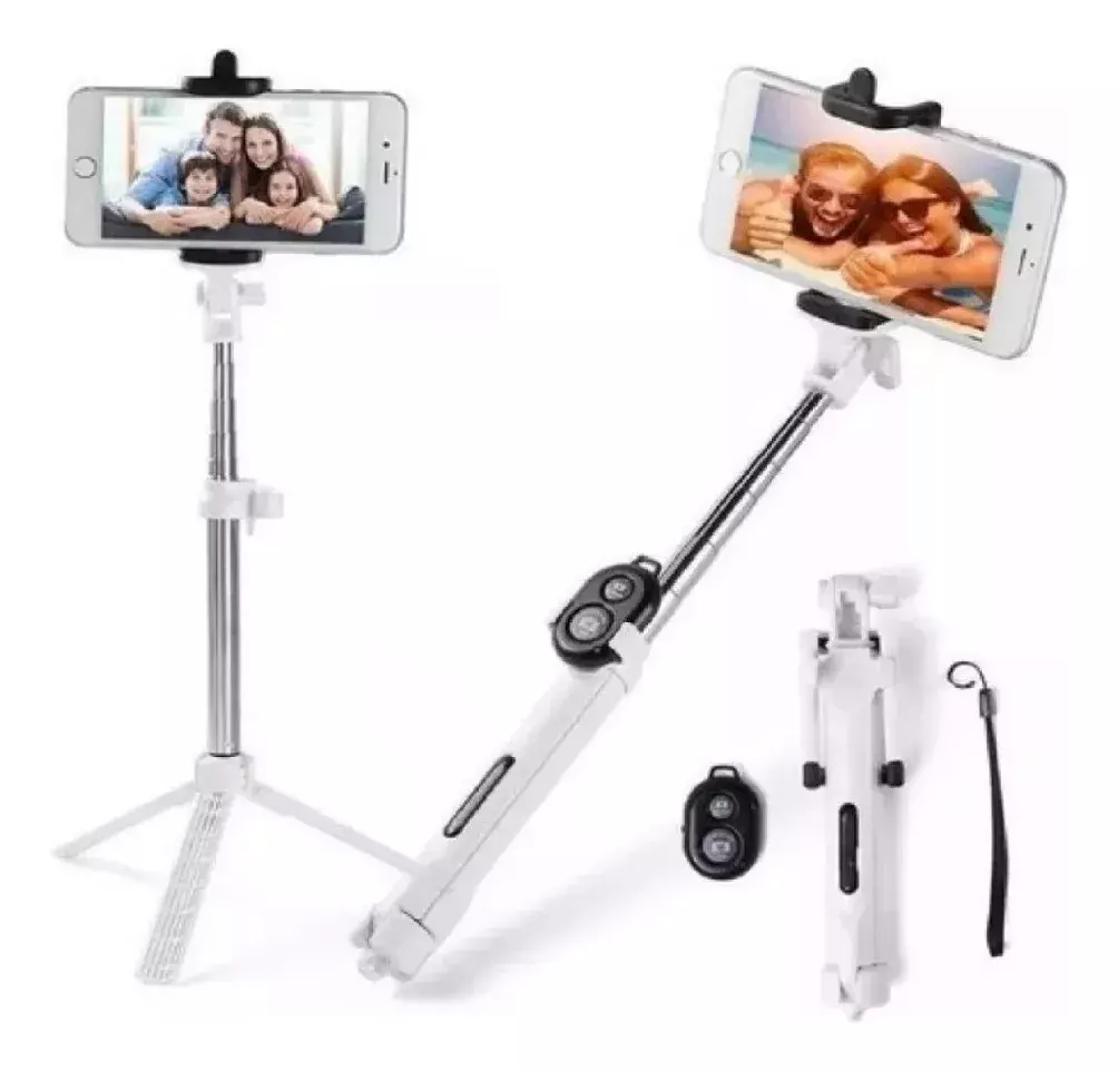 Bettvance - Palo selfie de 40 pulgadas con luz de relleno LED y trípode  para teléfono, soporte extensible para teléfono celular con control remoto