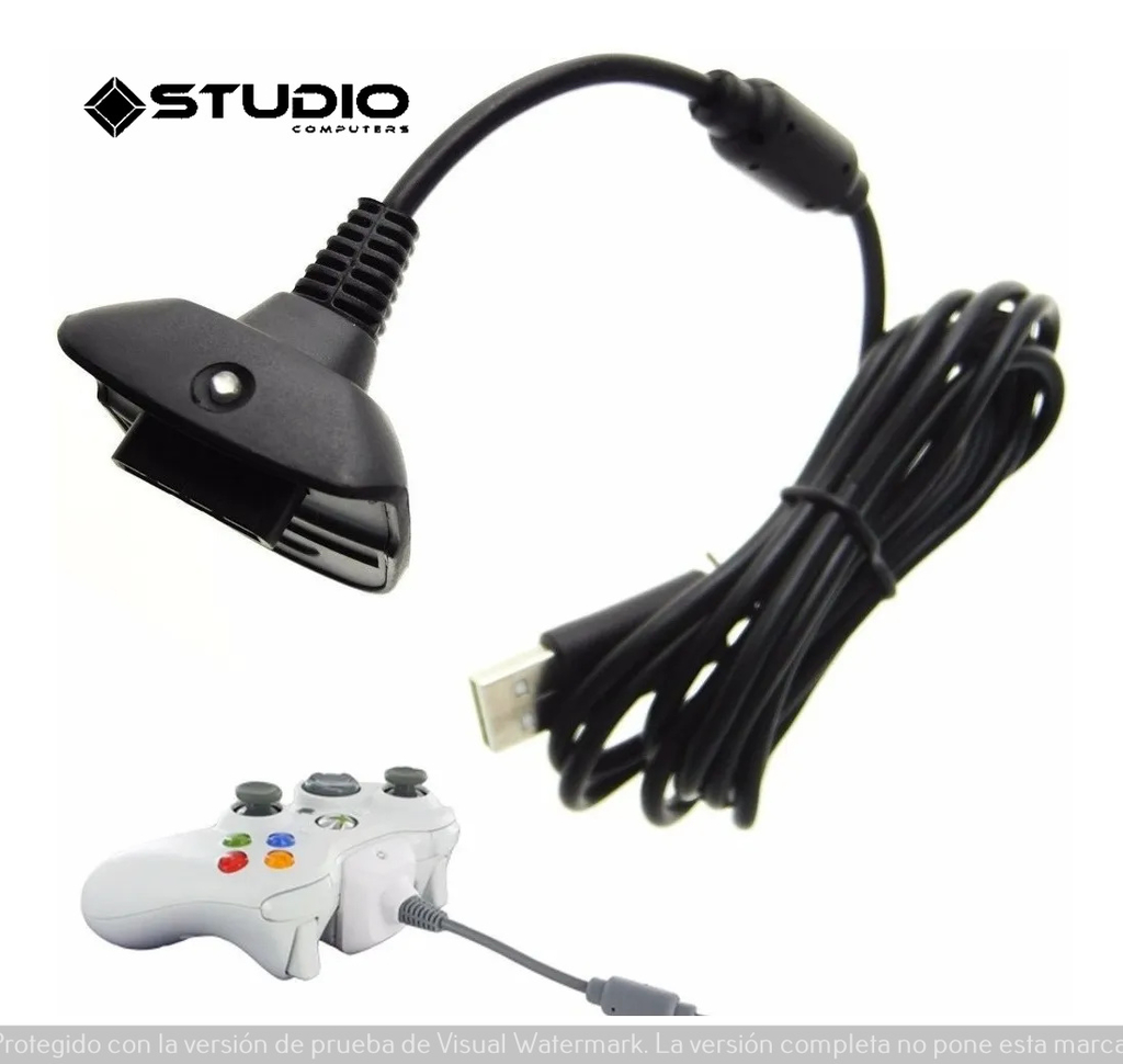 Cable Cargador De Joystick Xbox 360 2 En 1 Carga Y Juega