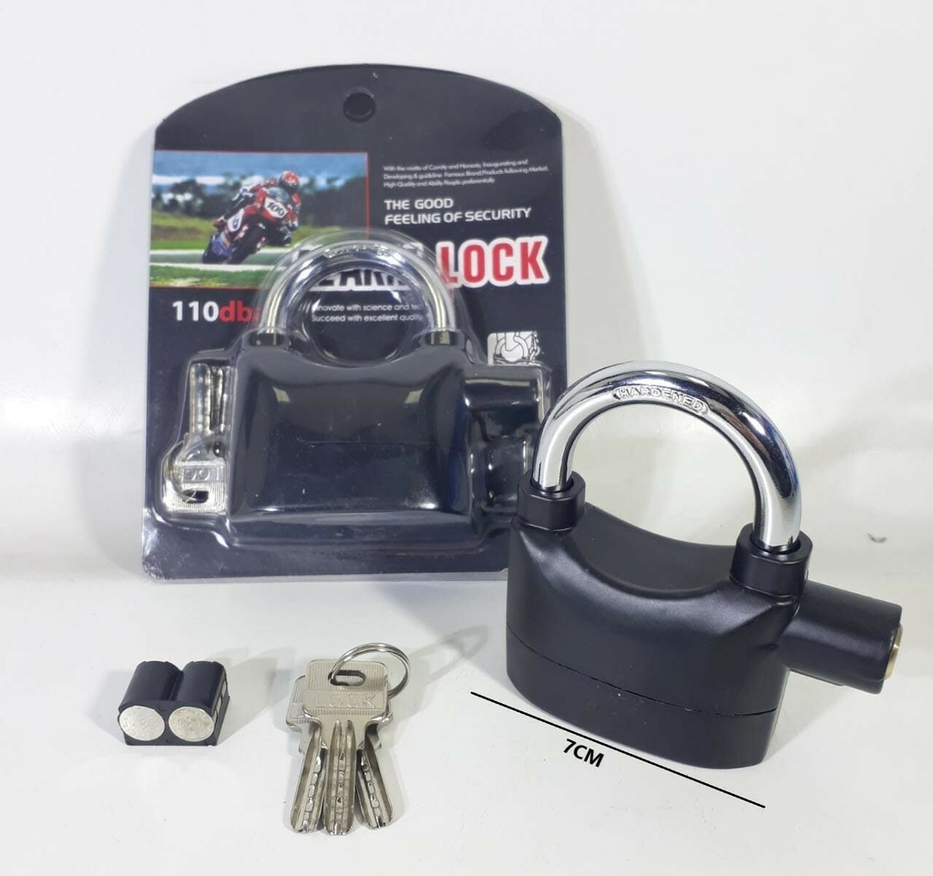 Candado Para Bicicleta Moto 0.27 inch/7mm Lock Pin Con Alarma