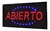 CARTEL ABIERTO 48 X 25 Cm - Led Azul Y Rojo