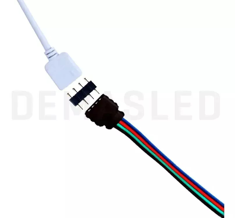1M Cable Alargador Para Tiras De LED RGB Luz Tira Control Conector 4 Perno
