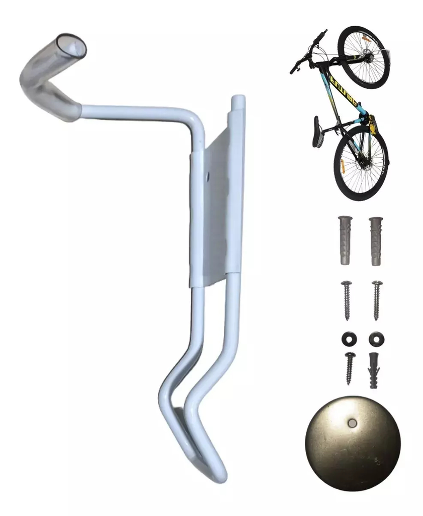 Colgador de bicicleta/Gancho de bicicleta (Pack de 4)–De alto rendimiento,  se adapta a todos los tipos de bicicleta, fácil de colocar.