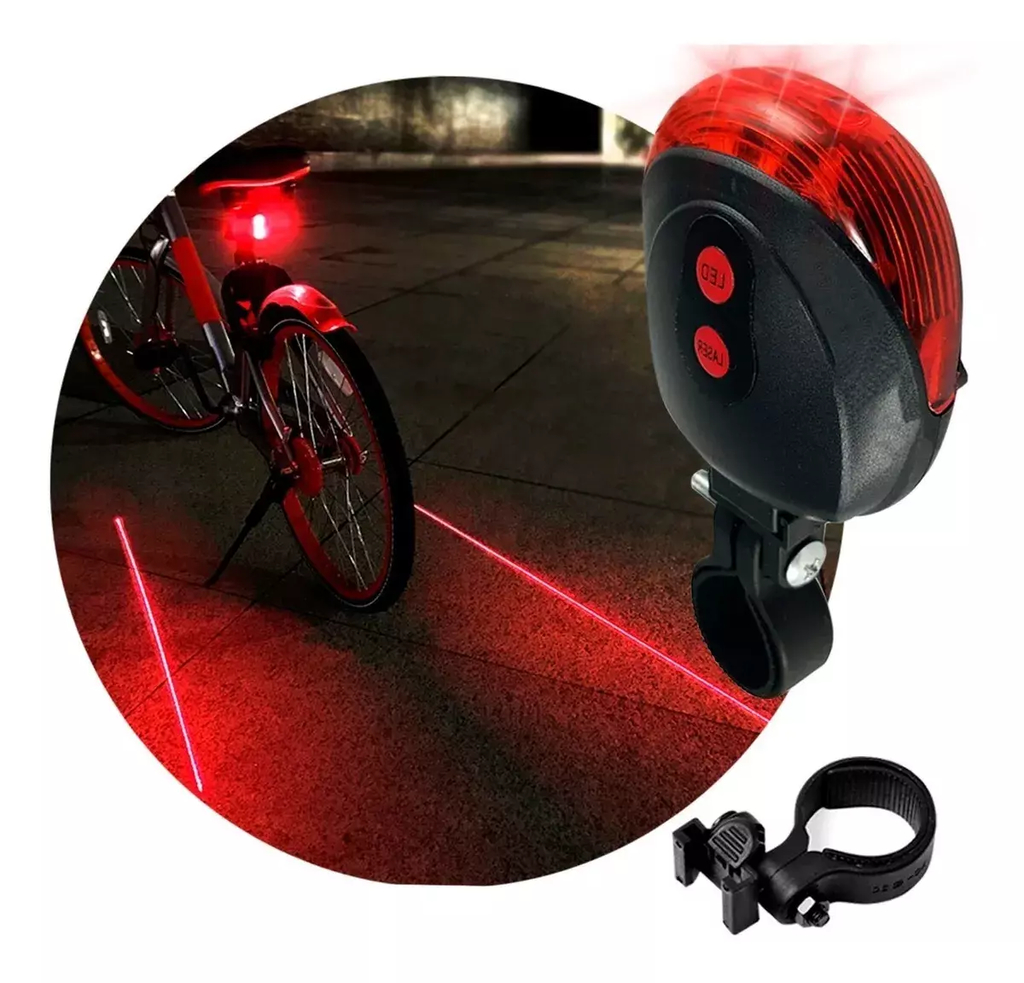 Luces LED traseras impermeables para bicicleta con luces de seguridad láser