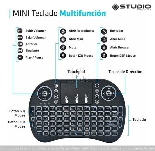Mini Teclado Inalámbrico Touchpad Retroiluminado Recargable
