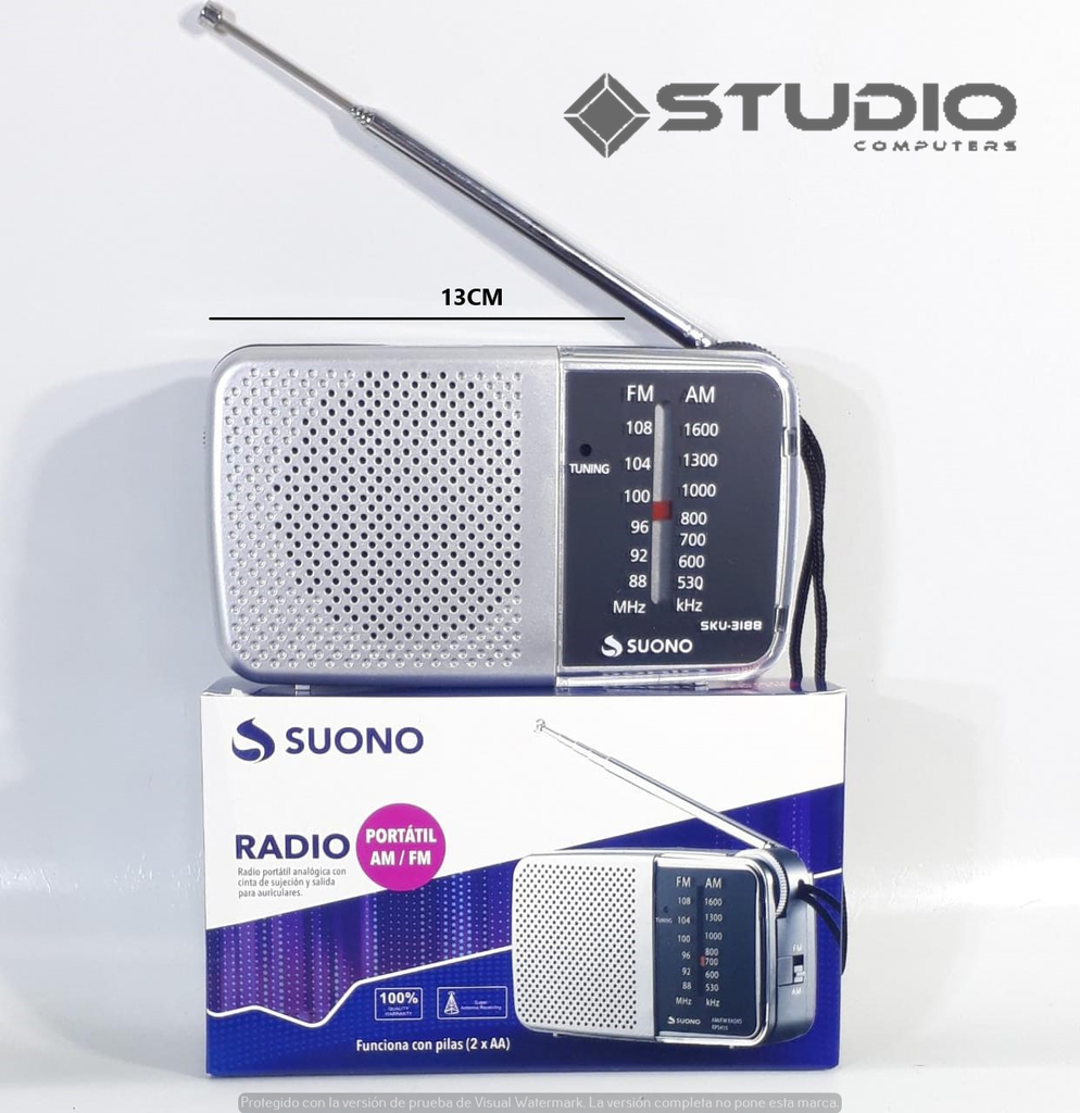 Radio portátil KNSTAR - AM - FM a Pilas 2 Bandas - Entrada auricular