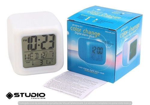 Reloj Despertador Luz Led RGB - Alarma y Temperatura. - Digital