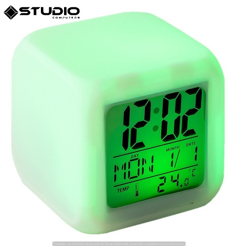 Mooas Reloj de espejo digital LED 2 tipos, alarma/repetición, temperatura,  reloj de espejo LED (cuadrado)