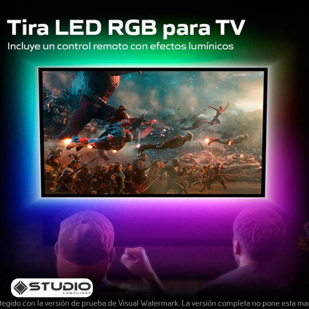 Tira led rgb con control remoto usb para tv – 2 metros - RGB