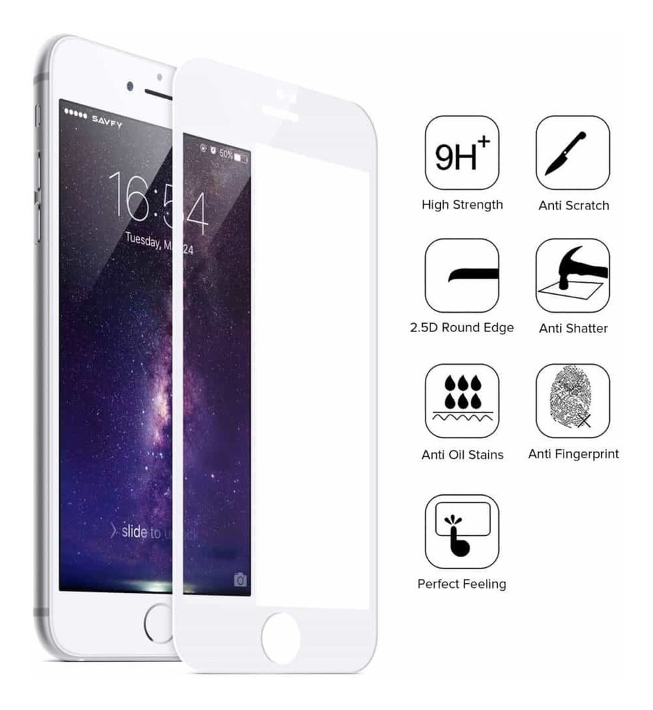 Eachy Cristal Templado iPhone 8/iPhone 7 Vidrio Templado, [2 Unidades]  Protector de Pantalla iPhone 7/ iPhone 8 Cobertura Completa 4,7  pulgadas-Blanco : : Electrónica