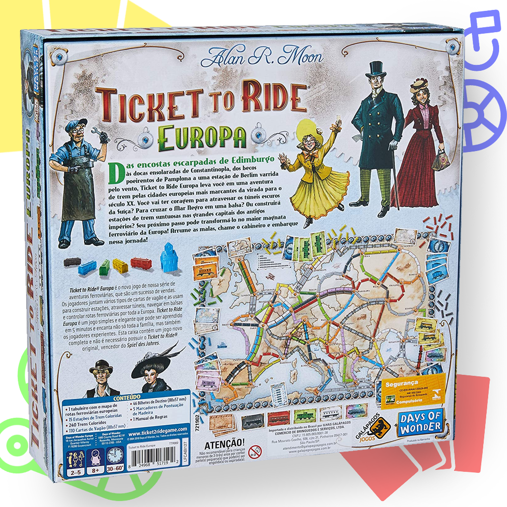 Jogo de Tabuleiro - Ticket to Ride: Europa - Galápagos -  superlegalbrinquedos