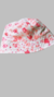 Gorro/ Piluso blanco con flores rosas