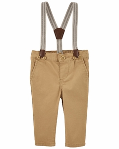 Pantalon de gabardina con tiradores