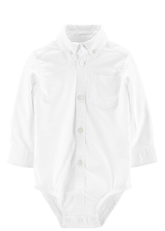 Body manga larga camisa de tela Oxford