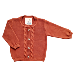 CASACO TRICOT LINKS TERRACOTA