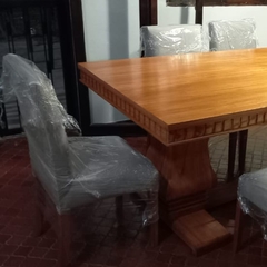 Comedor Barcelona XXL (Mesa grande enchapada + sillas Dana) - comprar online