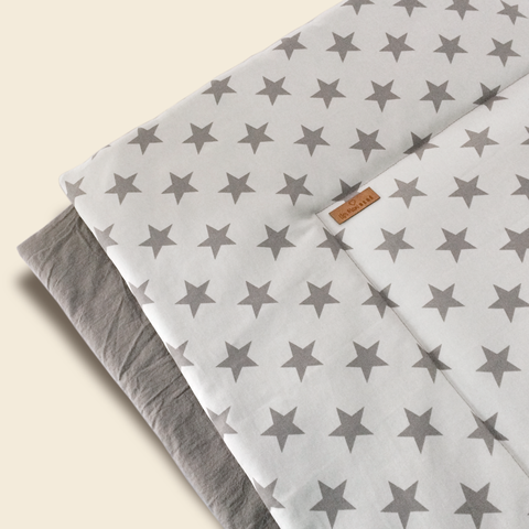 Schardt Acolchado para parque infantil bebé hexagonal estrellas gris 