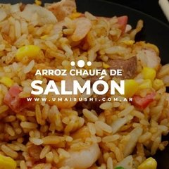 Arroz chaufa de salmón