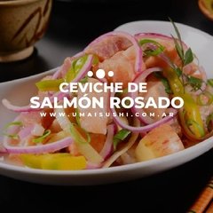 Ceviche de salmón rosado