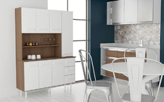 Despensero Organizador 1 Puerta 1.80 MTS. Mueble de Cocina Carvalho Mezzo  frente Blanco