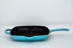 GRELHA QUADRADA 26CM AZUL CARIBE - LE CREUSET