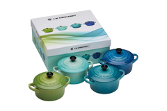 SET 4 MINI COCOTTES LE CREUSET TONS DE AZUL - comprar online