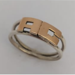 Anillo inicial Plata y Oro - Modelo 2 hilos