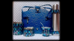 Set Matero Shimmering Blue y Bolso Azul