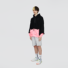 Blusão oversize bolso nylon preto/rosa