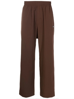 Calça Rela Cós Elástico Marrom