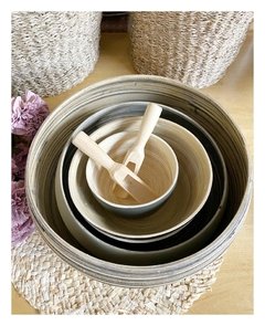 Bowl Bambu Negro/Gria/Bco 18cm - comprar online