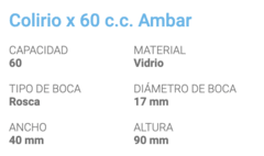 Frasco Colirio con Gotero Ambar - Bazar Adriana