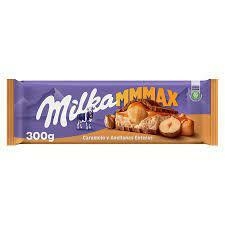 CHOCOLATE MILKA CON CARAMELO Y AVELLANAS ENTERAS X300GR