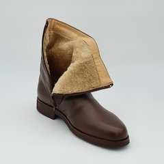 Bota de cuero marrón con piel corderito. Art. 501 - comprar online