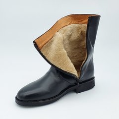 Bota de cuero negro con piel corderito. Art. 501 en internet