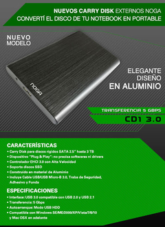 CARRY DISK EXT. USB 2.5" NOGA CD1 3.0 - comprar online