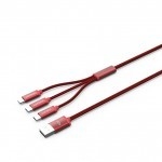 CABO NYLON 3x1 1,2m VERMELHO USB MULTI MICRO na internet