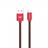 CABO NYLON MICRO USB 2.0 AM x USB 2m VERMELHO