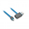 CABO MICRO USB 2.0 AM x USB 1m FLAT C SAIDA EXTRA AZUL