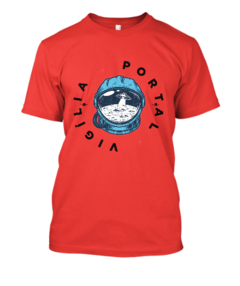 Camiseta Astronauta avista OVNI na Lua - Linha Cores - Algodão - Loja do Portal Vigília